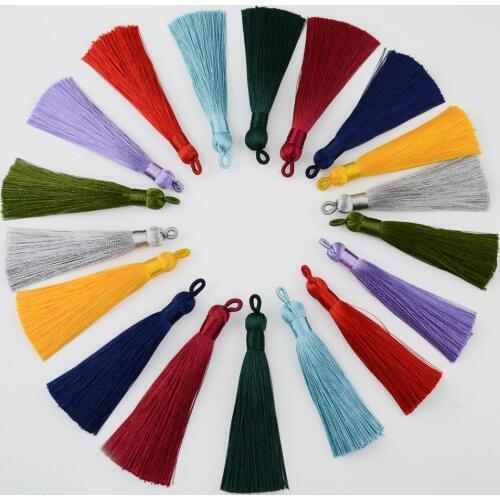 10 pcs/set 10 Colors New Fashion Fringe Charm Handmade Silk Thread Tassel Pendant Dangle Earrings Women Christmas Party Jewelry