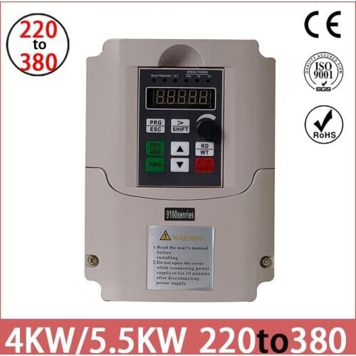 1Set Variable Frequency Inverter Single Phase 220VAC Input to 3-Phase 0-380VAC Output 4KW 0Hz-400Hz frequency