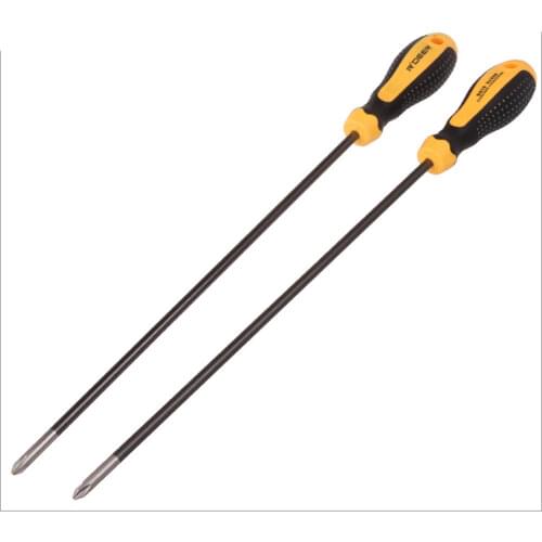 1pc Rubber Anti-skid Handle Screwdriver Long Screwdriver Slotted and Phillips Screwdriver Tools 5x150mm 5x300mm 6x100mm 6x125mm