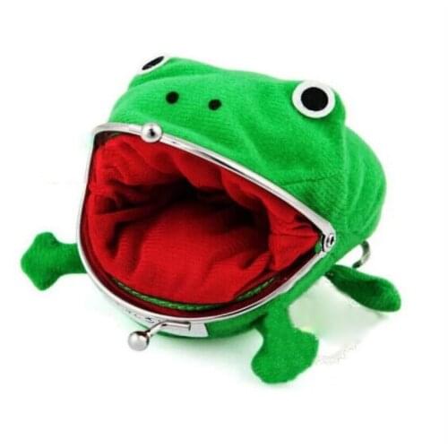 1 PC Frog Coin Purses Womens Wallet Pouch Manga Shape Fluff Clutch Cute Wallet Purse Coin Holder Adult Kids Girls Gift Bags