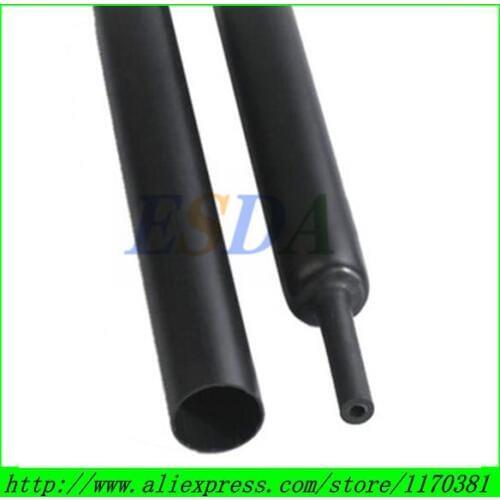 10M/ Lot 2.4mm Black 3:1 Shrink Ratio Dual Wall Adhesive Heat Shrink Tube