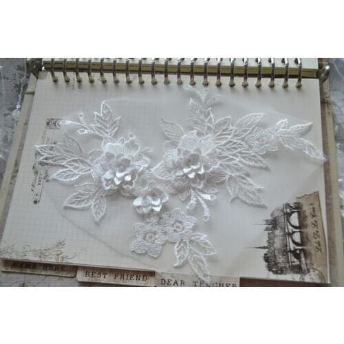 3D flower Beaded Lace applique For Wedding Dress DIY dress laces
