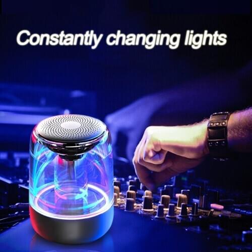 YAyusi c7 Bluetooth Wireless Speakers Waterproof Stereo Column Portable Speaker Romantic Colorful Light Support TF Card with Mic