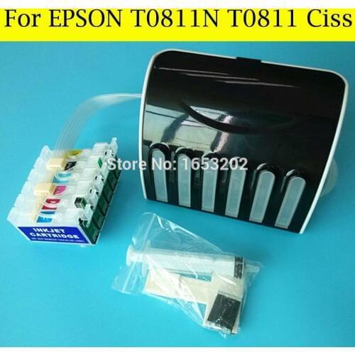 Boma.ltd 6 Color/Set Ciss System For Epson T0811 - T0816 T0811N For EPSON Stylus Photo 1410 1430W T50 R270 R290 RX590 Printer