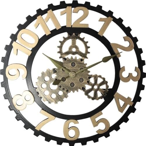 Gear 3d Large Wall Clock Wood Vintage Creative Coffee Bar Wall Decoration Clock Loft Industrial Decor Shabby Chic Reloj Classic