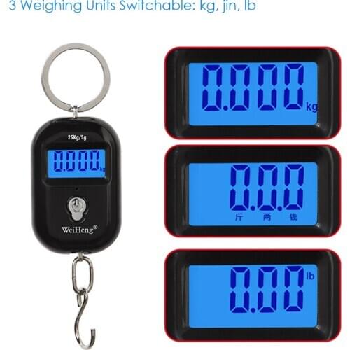 WeiHeng Digital Scale Hanging Electronic Hook Scale for Fishing Travel Weighting Steelyard Luggage Scale Kitchen Baking Tool