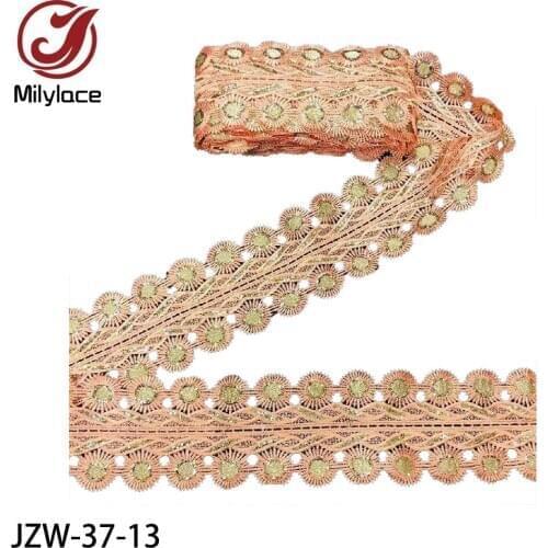 French Lace Fabrics Ribbon Tape Lace Trim DIY Embroidered for Dress Decoration Fabric for Sewing Clothes 10Yards/lot JZW-37