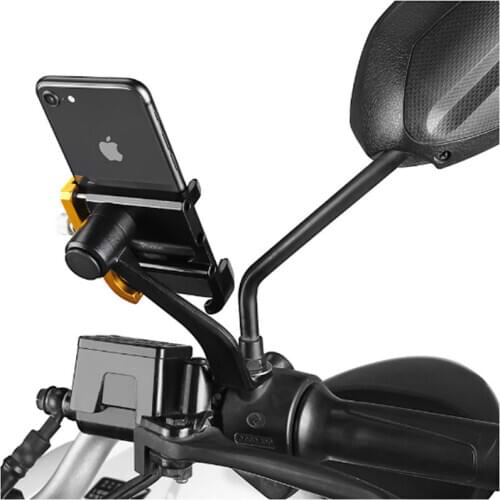 GIYO Aluminum Alloy Motorbike Mobile Phone Holder Universal 2.17-3.94 inch Cell Phone Stand Adjustable Motorcycle Support