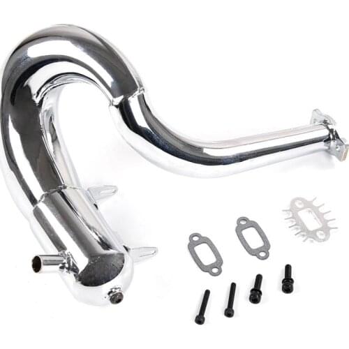 Chrome Hi performance silenced tuned pipe for HPI rovan km bajab5b 23-45cc engine
