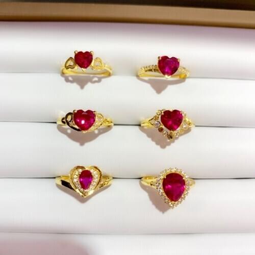 HX 24K Pure Gold Ring Real AU 999 Solid Gold Rings Elegant Shiny Heart Beautiful Upscale Trendy Jewelry Hot Sell New 2020