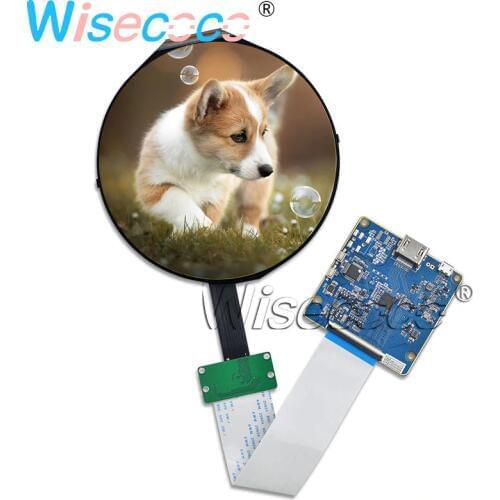 Wisecoco 5 Inch IPS Round Circle Circular LCD Screen 400nits 1080P Display 1080*1080 + MIPI USB Controller Driver Board