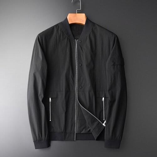 21N Man Jacket Luxury High Density Baseball Collar Mens Jackets And Coats Fashion Crease Resistant Slim Fit Male Jackets 4XL