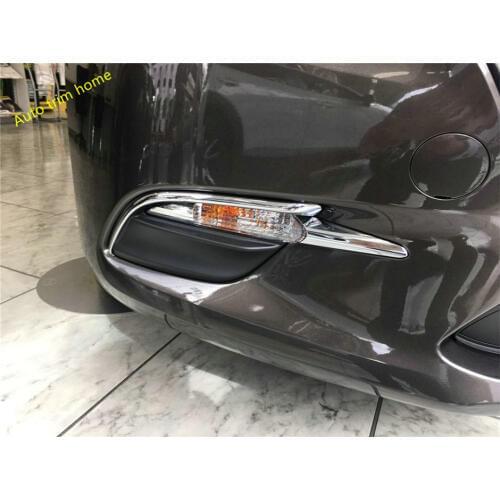 Lapetus ABS Chrome Exterior Refit Kit Front Fog Lights Lamps Eyelid Stripe Cover Trim 2 Piece / Set Fit For Mazda 3 2017 2018