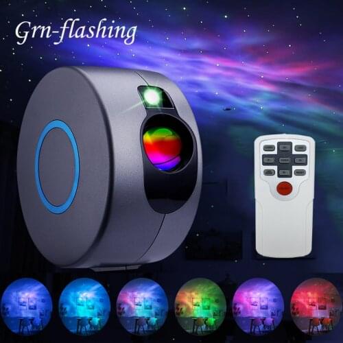 Colorful Galaxy Starry Sky Laser Projector Rotating Led Water Wave Night Light Indoor Baby Sleeping Bedroom Bedside Lamp Gift