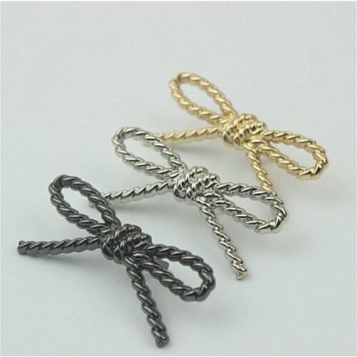 5pcs metal twist rope bowknot shoe buckle clothing accessories metal decorative buckle DIY shoe bag accessories decorative butto