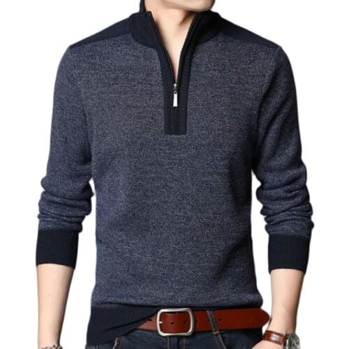 2021 New Men Fashion Warm Cashmere Casual Wool Zipper Slim Fit Fleece Jacket Men Coat Knitwear Male Fashion Sweater