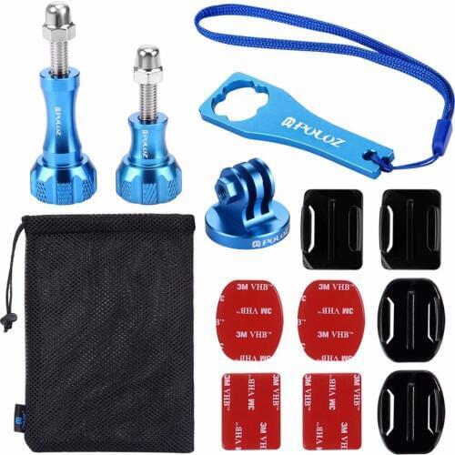 13 in 1 CNC Metal Accessory Combo Kits Screws+Surface Mounts+Tripod Adapter + Storage Bag+Wrench for GoPro and Other Action Cam