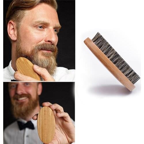 Natural Boar Bristle Beard Brush For Men Bamboo Face Massage That Works Wonders To Comb Beards and Mustache Drop Shipping 80716