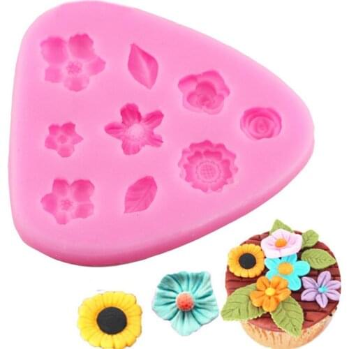 New 3D Flower Silicone Molds Fondant Craft Candy Chocolate Pastry Mold Decorator Tool Small Baking Ice Cake Soap Flower N6E8