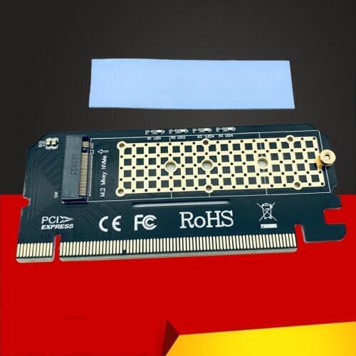 New arrival aluminium alloy shell Led Expansion Card Computer Adapter Interface M.2 NVMe SSD NGFF To PCIE 3.0 X16