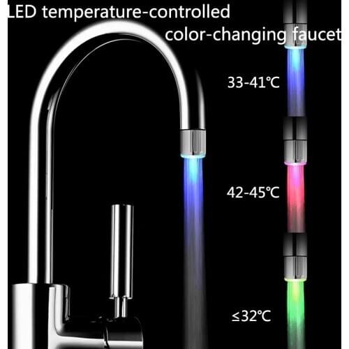 New Creative Light-Up LED Faucet Colorful Changing Glow Nozzle Shower Head Water Tap Filter 7 Colors Temperature Sensor Fauce