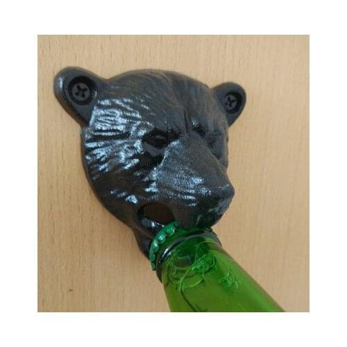 50pcs cast iron bear shaped hang wall mounted bottle opener