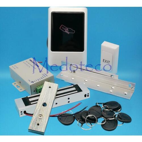 Full No Keypad 125khz Rfid Card Door Access Control System Kit Metal EM Access Controller+350lbs Magnetic Lock+ZL Bracket