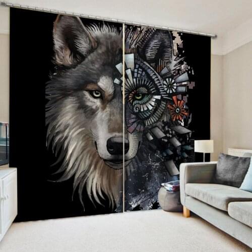Custom animal curtains 3D Window Curtains For Living Room Bedroom Drapes Cortinas Window Curtains For Living Room