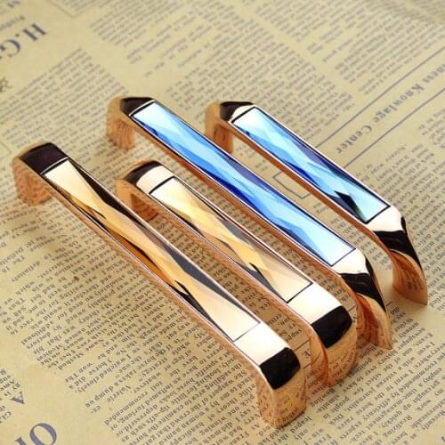 3.75'' 5.0'' Glass Dresser Pulls Drawer Handles Pulls Knobs Chrome Amber Blue Gold Crystal Kitchen Cabinet Door Handle Pull