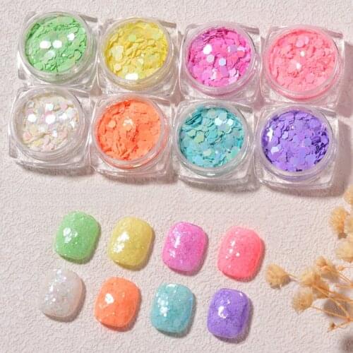 Hexagon Fluorescent Candy Mixed Glitter Powder Pigment Shiny Dipping Dust Nail Art Glitter Sequins Design Manicure Decoration