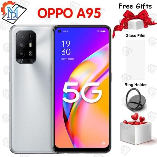 Original OPPO A95 5G Mobile Phone 6.43 Inch AMOLED Screen 8G+128G Dimensity 800U Octa Core 30W Fast Charge 4310mAh Smartphone