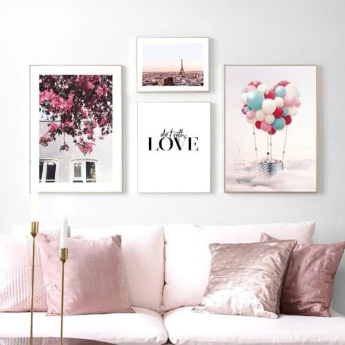Modern Architectural Art Painting Home Decor Colour Balloon Flower Motto Wall Art Oil Painting Design Printing Livingroom Hostel