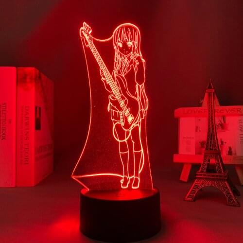 K on Mio Akiyama Led Light for Kids Bedroom Decoration Night Light Birthday Gift Room Desk Acrylic 3d Lamp K-On