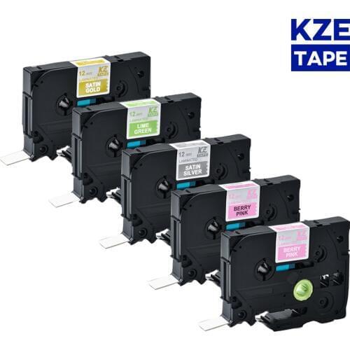 12mm*5m Multicolor Laminated Label Tape Bright-Colored label ribbon tze tape for P-touch as MQ835 MQG35 MQL35 MQP31 MQP35