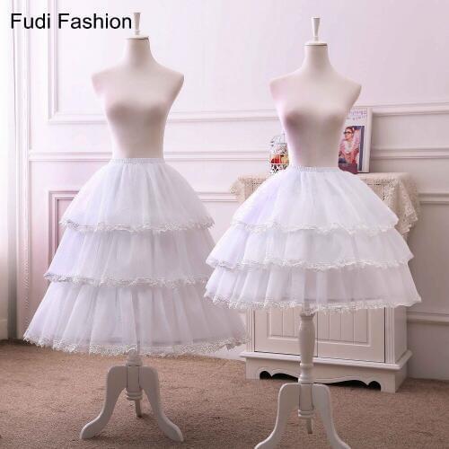 New Girl lolita Cosplay underskirt rockabilly crionline ball gown petticoat 3 Layers Hoop Ruffle A Line Woman P008