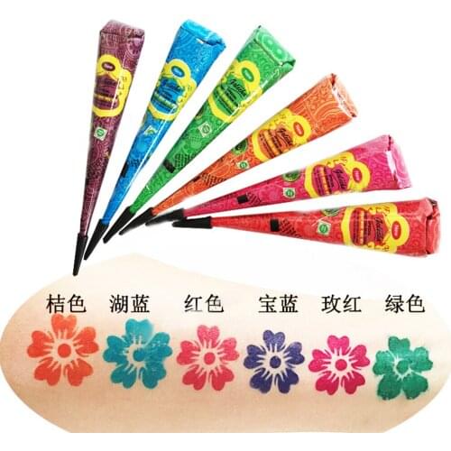 1PcsTemporary Tattoo Cream Indian Henna Tattoo Paste Cone Body Paint
