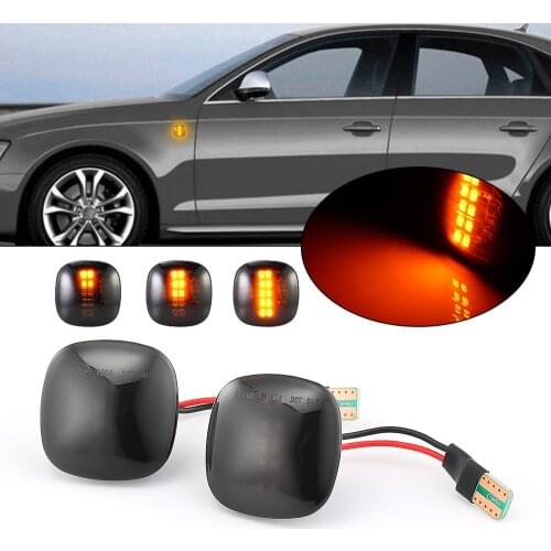 2Pcs LED Dynamic Side Marker Lights For Skoda Seat Ibiza Audi A3 8L A4 8D A4 S4 B5 Turn Signal Light Car LED Fender Lamp Blinker