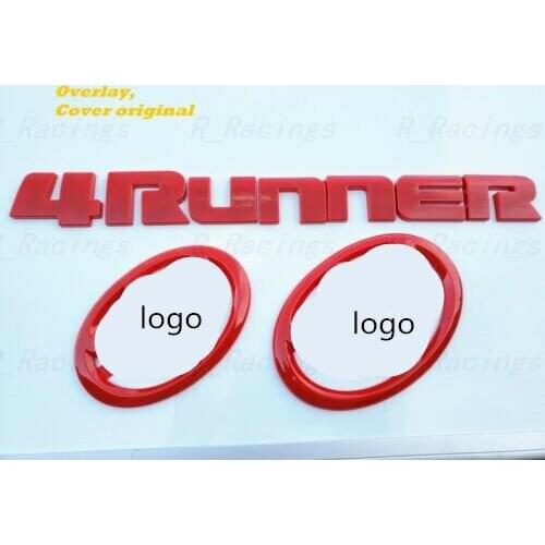 3PCS For 2014-2020 FRONT & REAR & 4RUNNE@ Gloss Red EMBLEM OVERLAY OEM