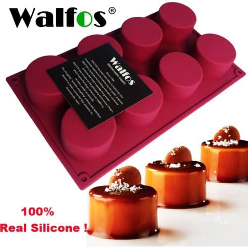 WALFOS 3D Handmade Round Shape Silicone Cake Mold 3Cupcake Jelly Pudding Cookie Mini Muffin Soap Mold DIY Baking Tools