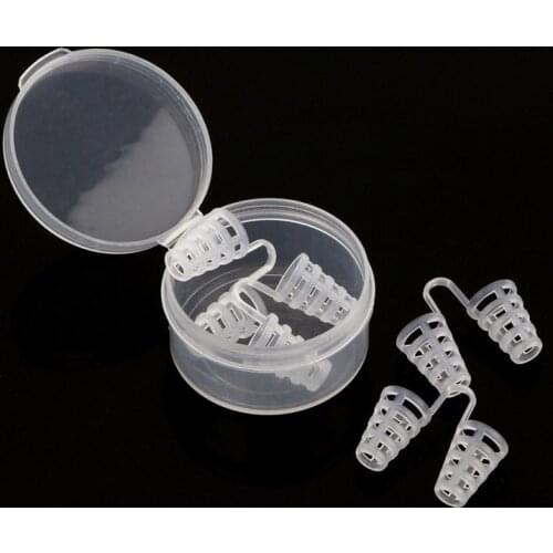 4pcs Anti Snoring Nose Clip Breathable Easy Sleep Snore Stopper Aid Nasal Dilators Device Congestion Aid No Strips Cones