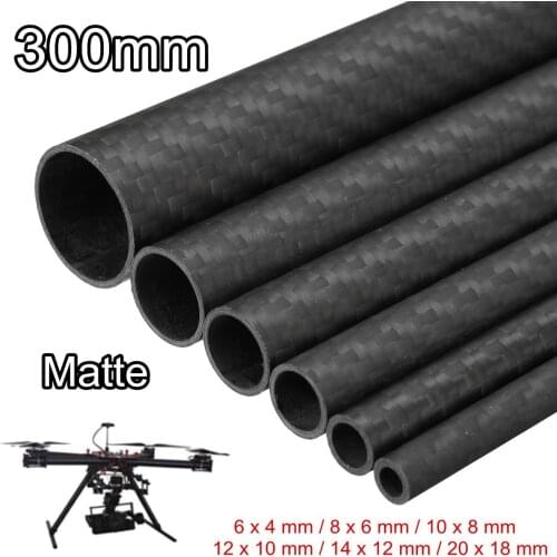 6 size 3K matte surface twill carbon fiber tube DIY drone four helicopter frame arm landing gear RC car drone kit length 300mm