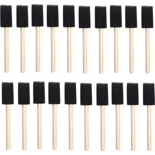 60Pcs Small Foam Paint Brush Sponge Foam Brush Painting Set Wood Handle 1 Inch Paint Brushes Tools Painting Set for Kids