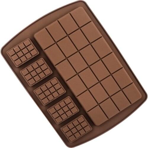 7 Shapes Chocolate Chip Mold DIY Non-stick Waffle Fudge Candy Mold Cake Decoration Chocolate Making Mold Kitchen Baking Tools
