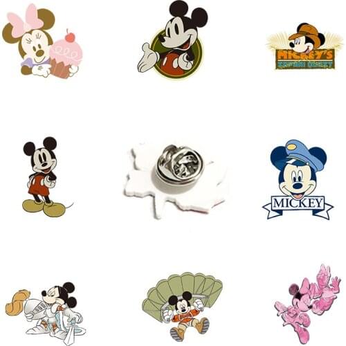 Disney Land Rescuer Mickey Mouse Acrylic Lapel Pins Epoxy Resin Badges Brooches for Girls Women Fashion Accessory Jewelry XDS758