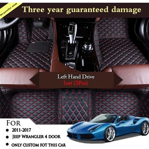 Car Floor Mats For Jeep Wrangler 4 door 2011 2012 2013 2014 2015 2016 2017 Custom foot Pads automobile carpet cover