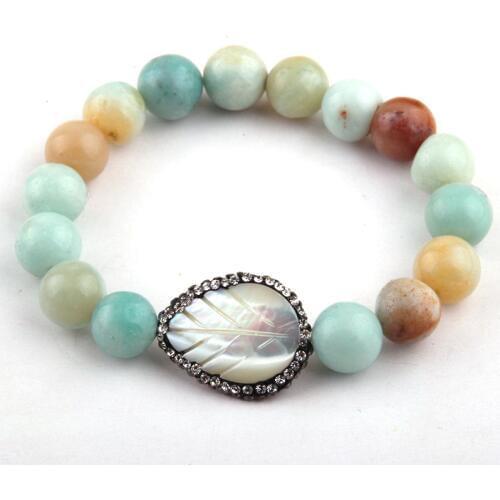 Free Shipping 10mm Stones Bead Amazonite Stone Life Bracelet