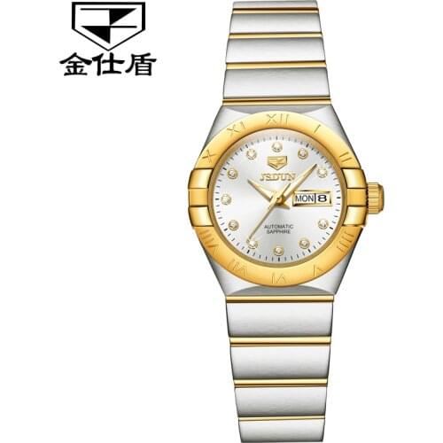 JSDUN Automatic Watch Women Luxury Brand Waterproof Mechanical Watches Stainless Steel Sapphire Fashion Elegant Wristwatch