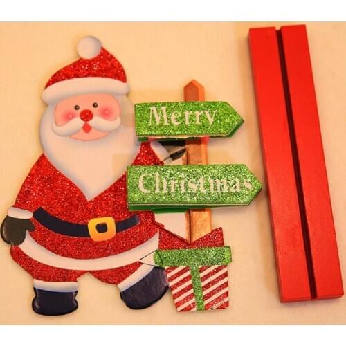 Wooden Desktop Small Ornaments Cute Santa Claus Snowman Elk Wooden Kids Gift Boutique Christmas Decorations