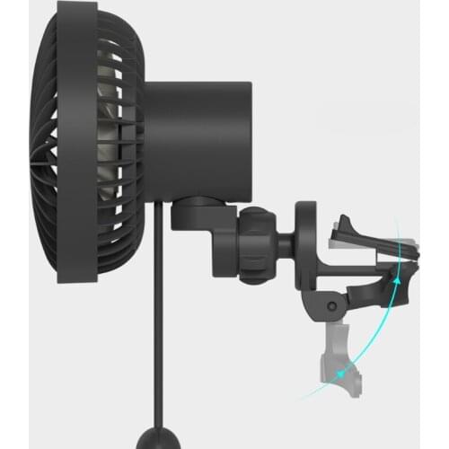 Electric USB Car Fan Air Conditioner Fan with 360° Rotatable Car Auto Powerful Oscillation 3 Gears Cooling Air Fan