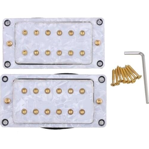 2x White Pearl Electric Guitar Humbucker Pickup with Adjustable Wrench